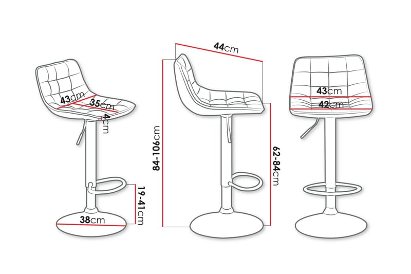 Friedrick Barstol 106 cm - Grå - Möbler - Fåtölj & stolar - Barstol & barpall