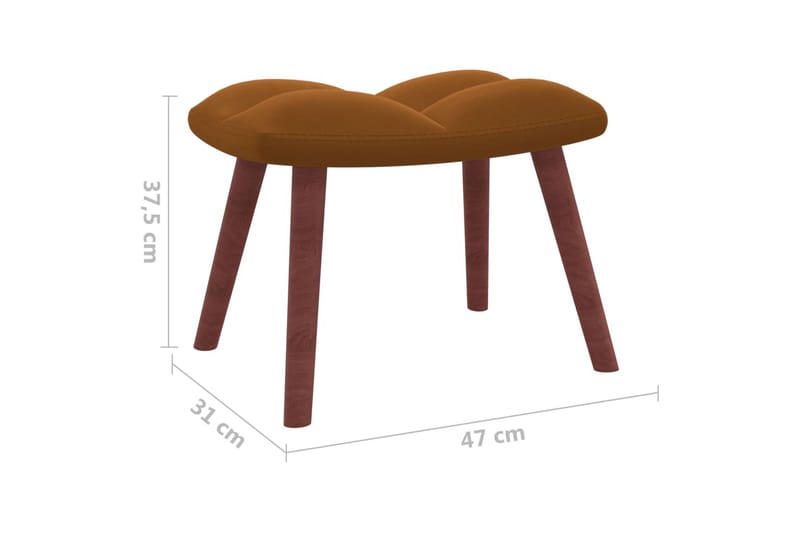 Gungstol med fotpall brun sammet - Brun - Möbler - Fåtölj & stolar - Fåtölj