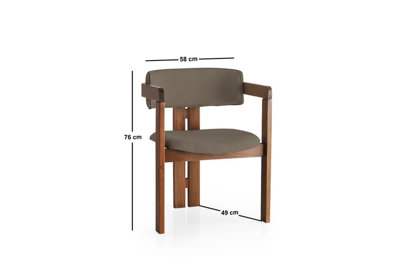 Karmstol Dellon - Valnöt/Brun - Möbler - Fåtölj & stolar - Matstol & köksstol