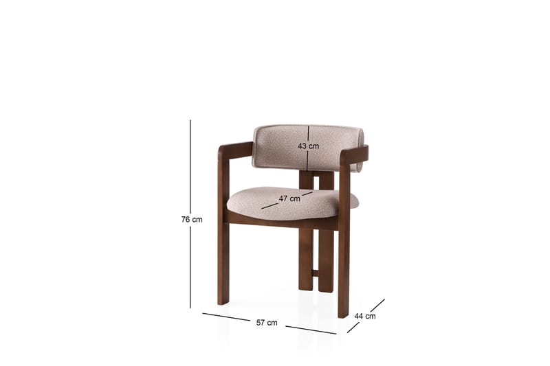 Karmstol Dellon - Valnöt/Cream - Möbler - Fåtölj & stolar - Matstol & köksstol
