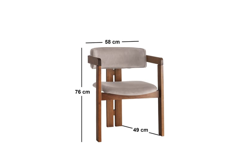 Karmstol Dellon - Valnöt/Ljusbrun - Möbler - Fåtölj & stolar - Matstol & köksstol