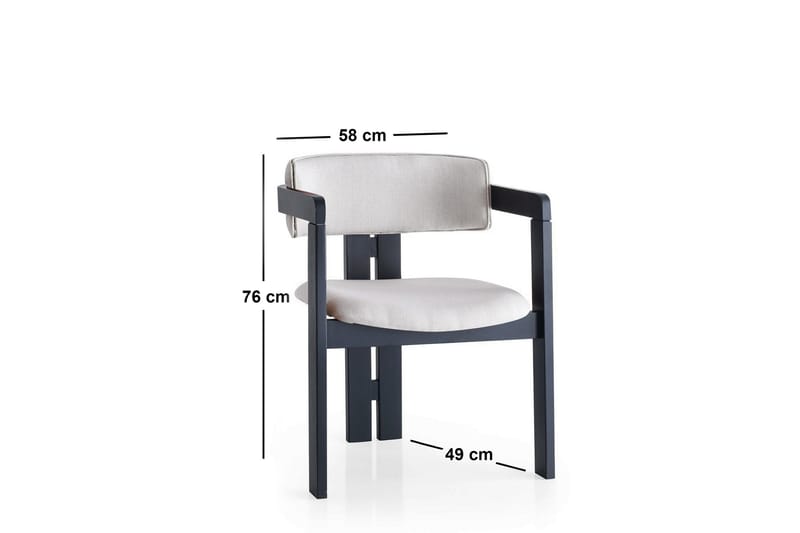 Karmstol Diontae - Cream/Svart - Möbler - Fåtölj & stolar - Matstol & köksstol