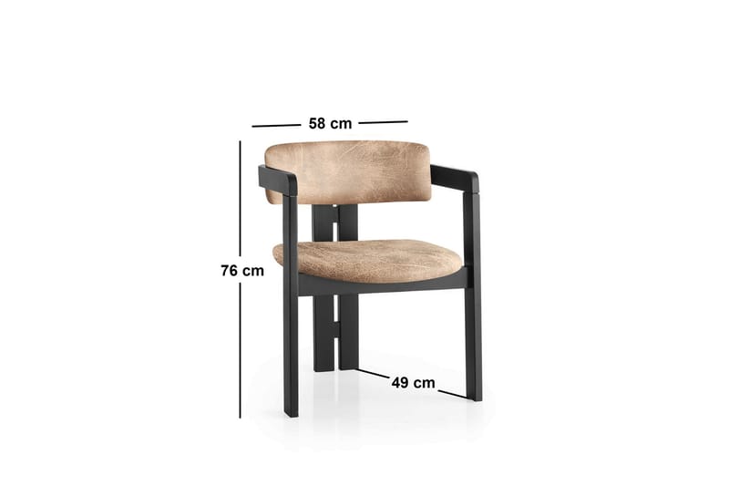 Karmstol Diontae - Svart/Beige - Möbler - Fåtölj & stolar - Matstol & köksstol