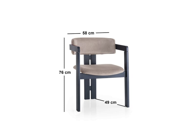 Karmstol Diontae - Svart/Ljusbrun - Möbler - Fåtölj & stolar - Matstol & köksstol
