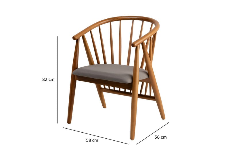 Karmstol Dwain - Ek/Grå - Möbler - Fåtölj & stolar - Matstol & köksstol