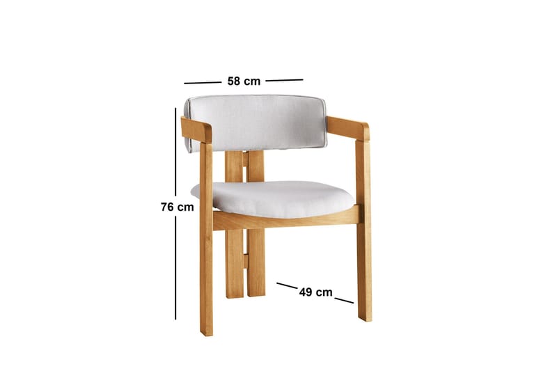 Karmstol Dylana - Cream/Ek - Möbler - Fåtölj & stolar - Matstol & köksstol