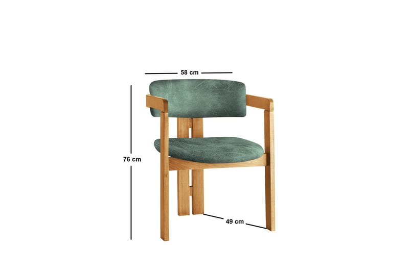 Karmstol Dylana - Ek/Grön - Möbler - Fåtölj & stolar - Matstol & köksstol
