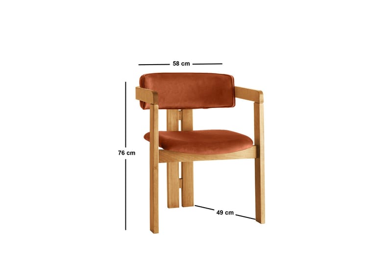 Karmstol Dylana - Ek/Röd - Möbler - Fåtölj & stolar - Matstol & köksstol