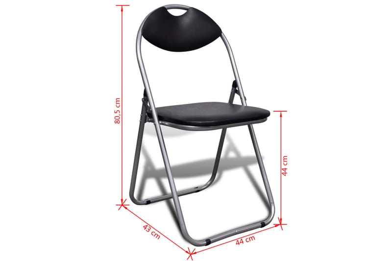 Hopfällbara matstolar 6 st svart konstläder och stål - Svart - Möbler - Fåtölj & stolar - Klappstol & stapelbara stolar
