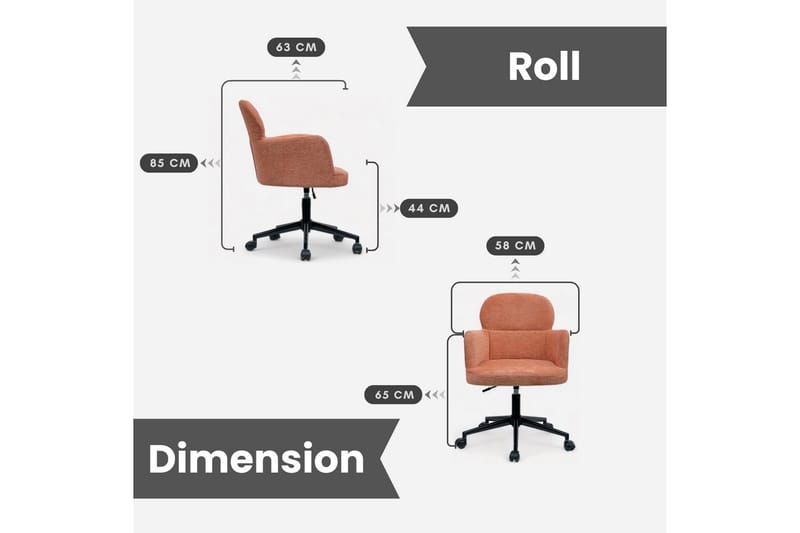Kontorsstol Epifanio - Orange - Möbler - Fåtölj & stolar - Kontorsstol & skrivbordsstol