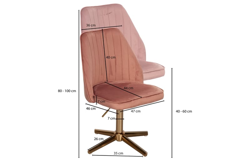Clanton Kontorsstol - Rosa/Guld - Möbler - Fåtölj & stolar - Kontorsstol & skrivbordsstol