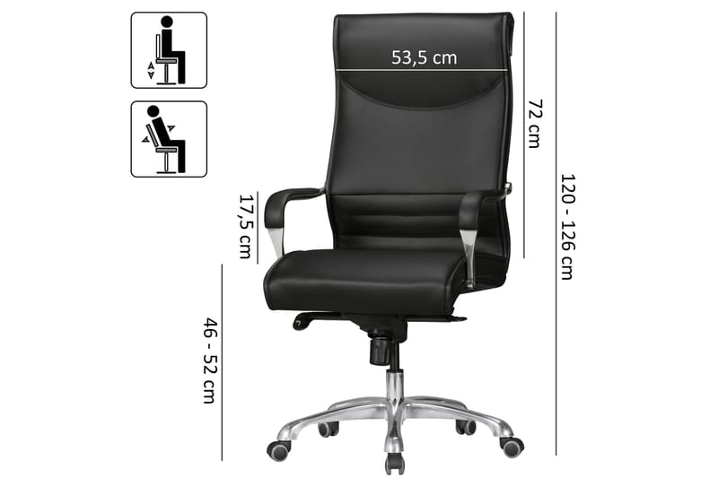 Kontorsstol Gutsche - Svart - Möbler - Fåtölj & stolar - Kontorsstol & skrivbordsstol