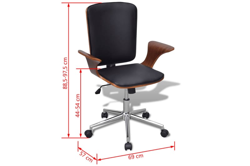 Kontorsstol med snurr och konstläderklädsel Bentwood - Brun - Möbler - Fåtölj & stolar - Kontorsstol & skrivbordsstol