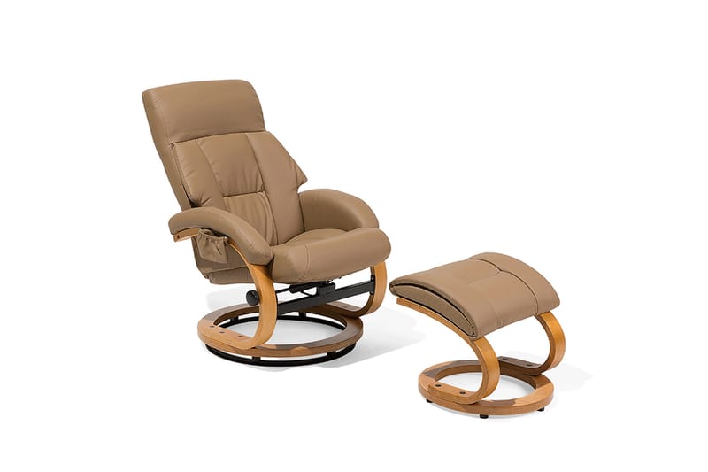 Reclinerstol Force med fotpall - Beige - Möbler - Fåtölj & stolar - Kontorsstol & skrivbordsstol