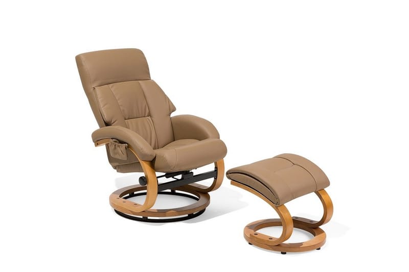 Reclinerstol Force med fotpall - Beige - Möbler - Fåtölj & stolar - Kontorsstol & skrivbordsstol