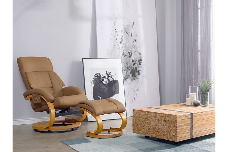 Reclinerstol Force med fotpall - Beige - Möbler - Fåtölj & stolar - Kontorsstol & skrivbordsstol