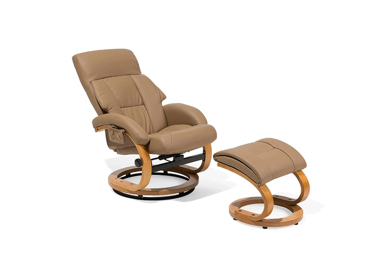 Reclinerstol Force med fotpall - Beige - Möbler - Fåtölj & stolar - Kontorsstol & skrivbordsstol