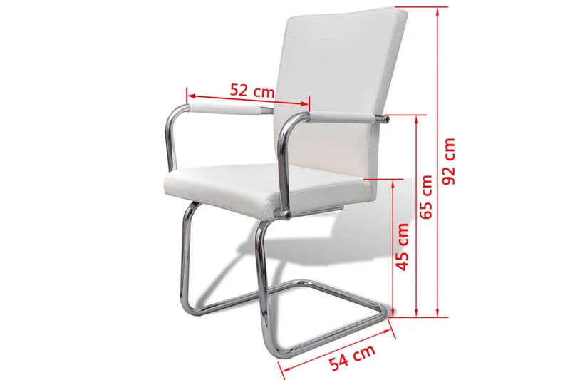 Fribärande matstolar 6 st vit konstläder - Vit - Möbler - Fåtölj & stolar - Matstol & köksstol