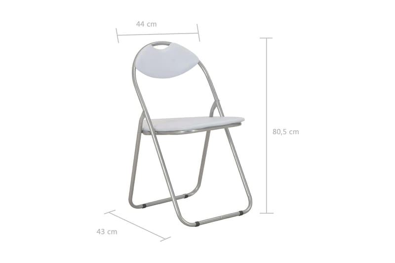 Hopfällbara matstolar 2 st vit konstläder - Vit - Möbler - Fåtölj & stolar - Matstol & köksstol