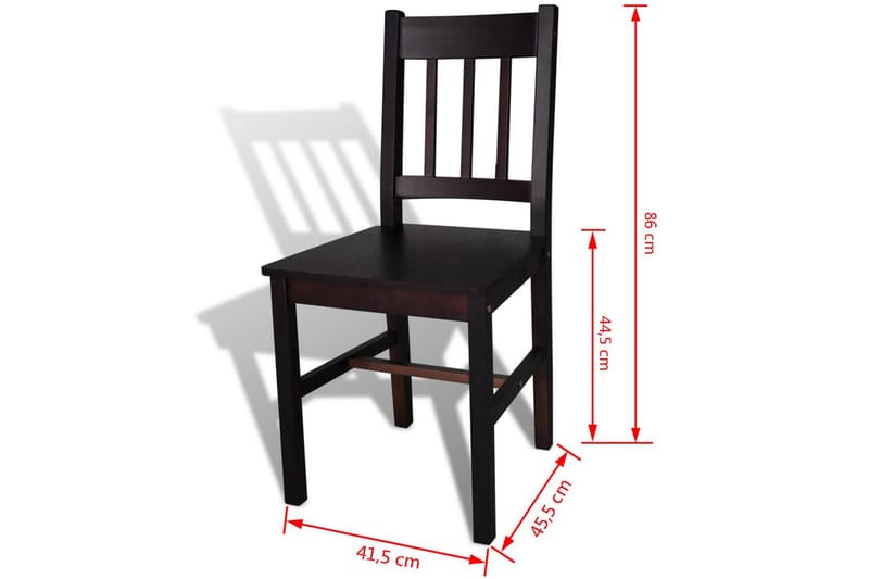 Matstolar 2 st mörkbrun furu - Brun - Möbler - Fåtölj & stolar - Matstol & köksstol