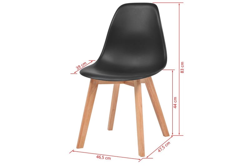 Matstolar 2 st svart plast - Svart - Möbler - Fåtölj & stolar - Matstol & köksstol