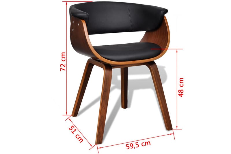 Matstolar 4 st böjträ och konstläder - Svart - Möbler - Fåtölj & stolar - Matstol & köksstol