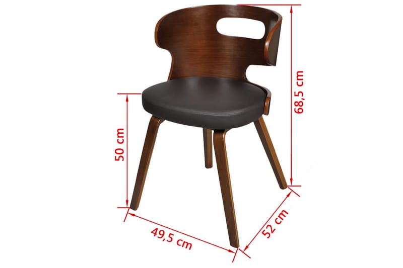 Matstolar 4 st brun böjträ och konstläder - Brun - Möbler - Fåtölj & stolar - Matstol & köksstol