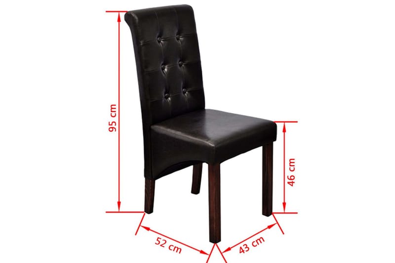 Matstolar 4 st brun konstläder - Brun - Möbler - Fåtölj & stolar - Matstol & köksstol
