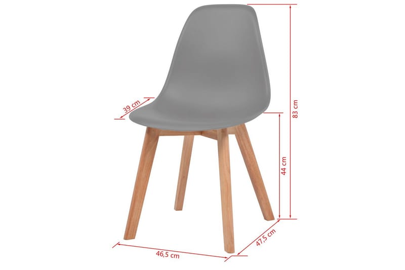 Matstolar 4 st grå plast - Grå - Möbler - Fåtölj & stolar - Matstol & köksstol