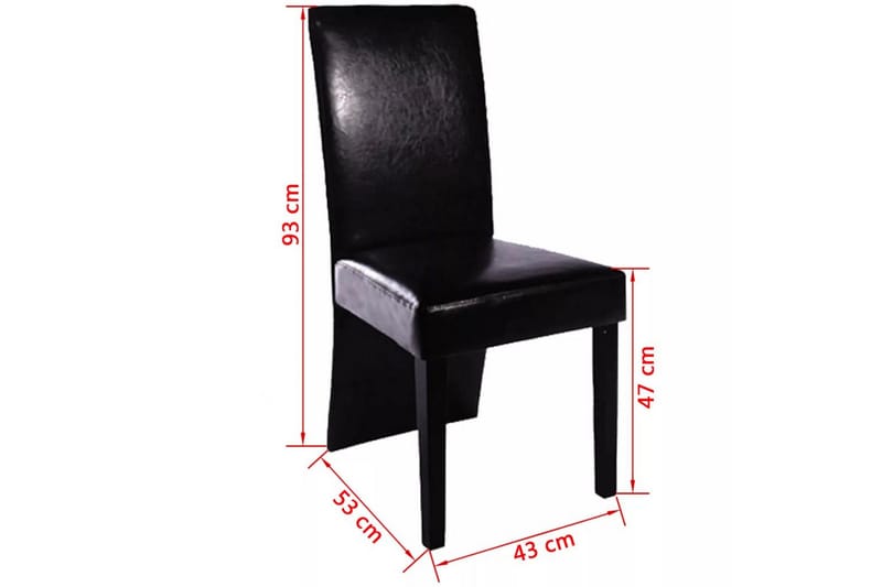Matstolar 4 st svart konstläder - Svart - Möbler - Fåtölj & stolar - Matstol & köksstol