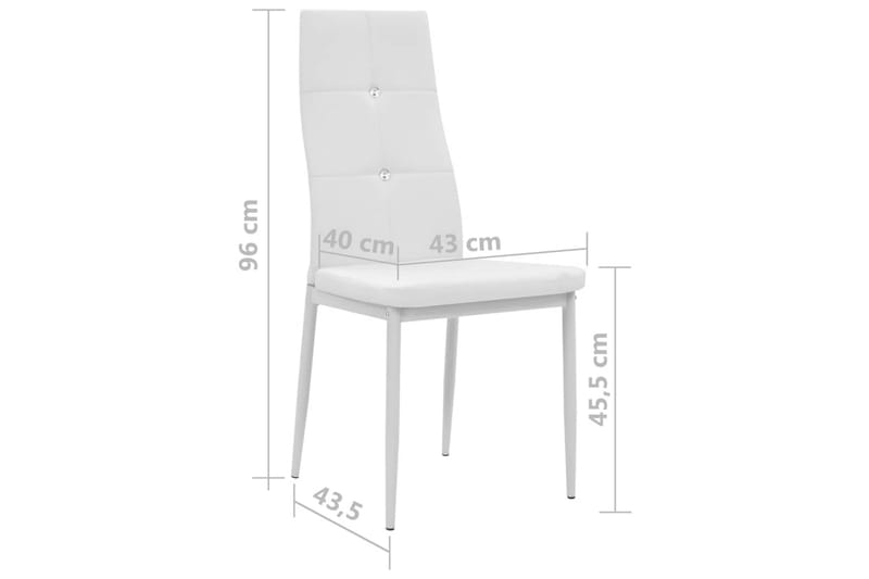 Matstolar 4 st vit konstläder - Vit - Möbler - Fåtölj & stolar - Matstol & köksstol