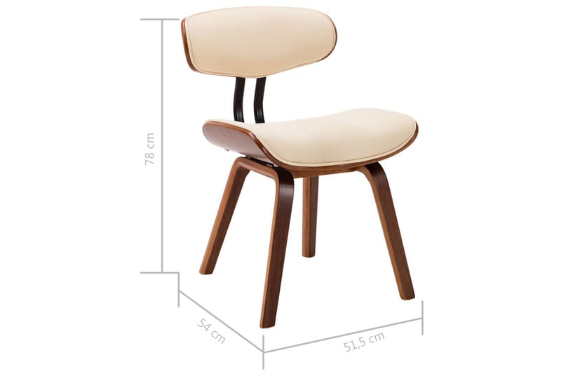Matstolar 6 st gräddvit böjträ och konstläder - Kräm - Möbler - Fåtölj & stolar - Matstol & köksstol