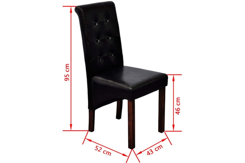 Matstolar 6 st svart konstläder - Svart - Möbler - Fåtölj & stolar - Matstol & köksstol