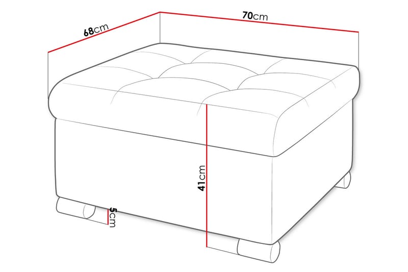 Dynir Fotpall 70 cm - Brun - Möbler - Fåtölj & stolar - Pall & puff - Fotpallar