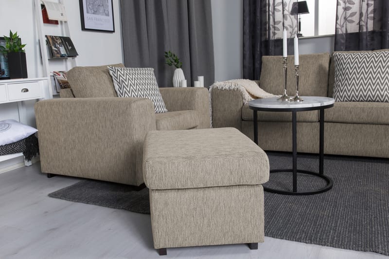 Fotpall Aurora 50x60 Beige - Grå|Beige - Möbler - Fåtölj & stolar - Pall & puff - Fotpallar