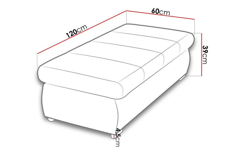 Fotpall Cerys 60 cm - Blå - Möbler - Fåtölj & stolar - Pall & puff - Fotpallar