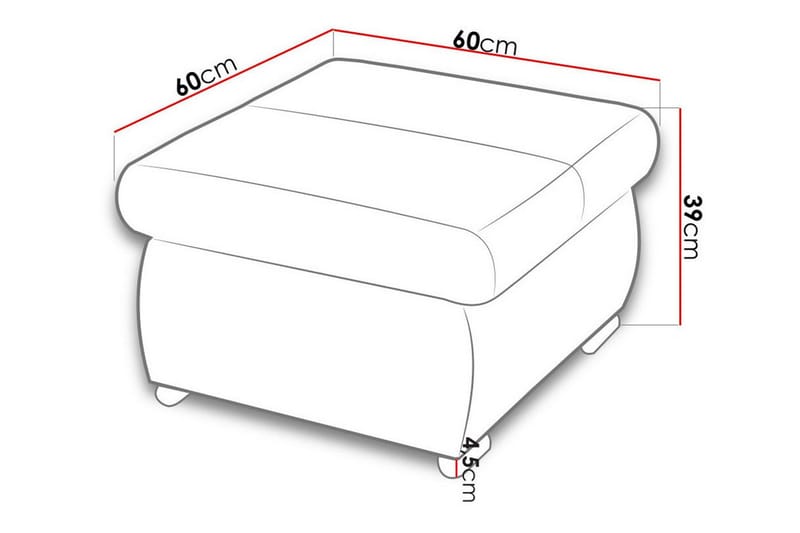 Fotpall Cerys 60 cm - Blå - Möbler - Fåtölj & stolar - Pall & puff - Fotpallar