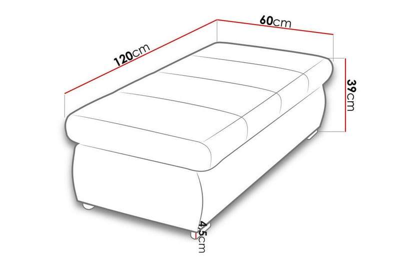 Fotpall Cerys 60 cm - Cream - Möbler - Fåtölj & stolar - Pall & puff - Fotpallar