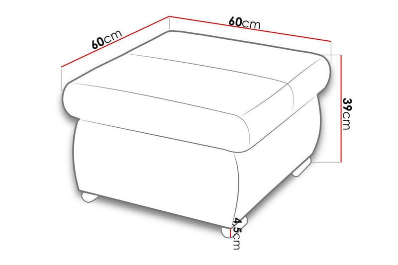 Fotpall Cerys 60 cm - Cream - Möbler - Fåtölj & stolar - Pall & puff - Fotpallar