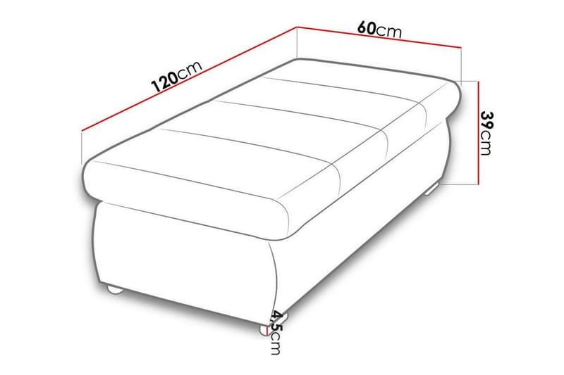 Fotpall Cerys 60 cm - Grå - Möbler - Fåtölj & stolar - Pall & puff - Fotpallar