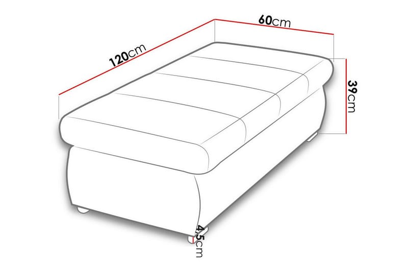 Fotpall Cerys 60 cm - Gul - Möbler - Fåtölj & stolar - Pall & puff - Fotpallar