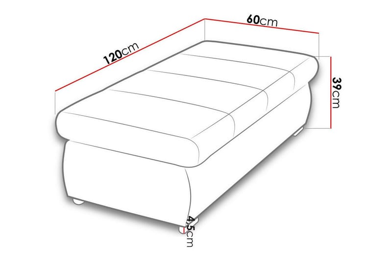 Fotpall Cerys 60 cm - Röd - Möbler - Fåtölj & stolar - Pall & puff - Fotpallar