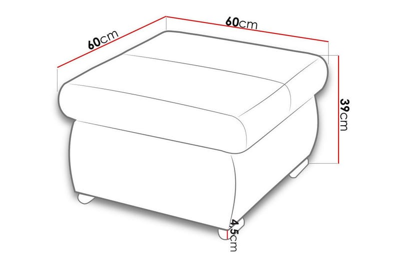 Fotpall Cerys 60 cm - Rosa - Möbler - Fåtölj & stolar - Pall & puff - Fotpallar