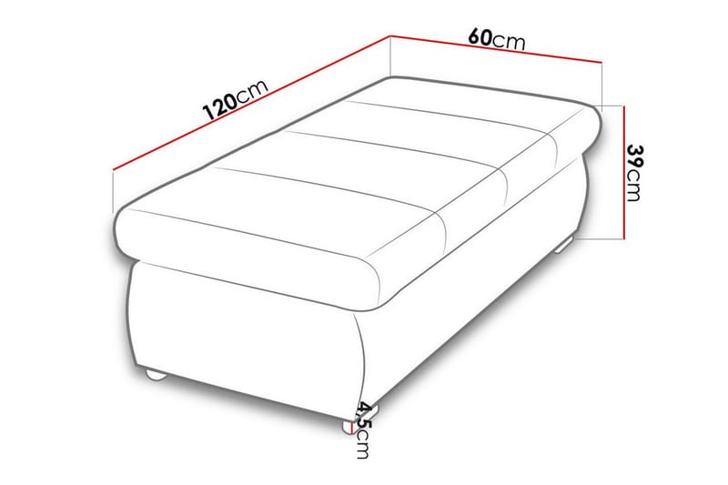 Fotpall Cerys 60 cm - Vit - Möbler - Fåtölj & stolar - Pall & puff - Fotpallar