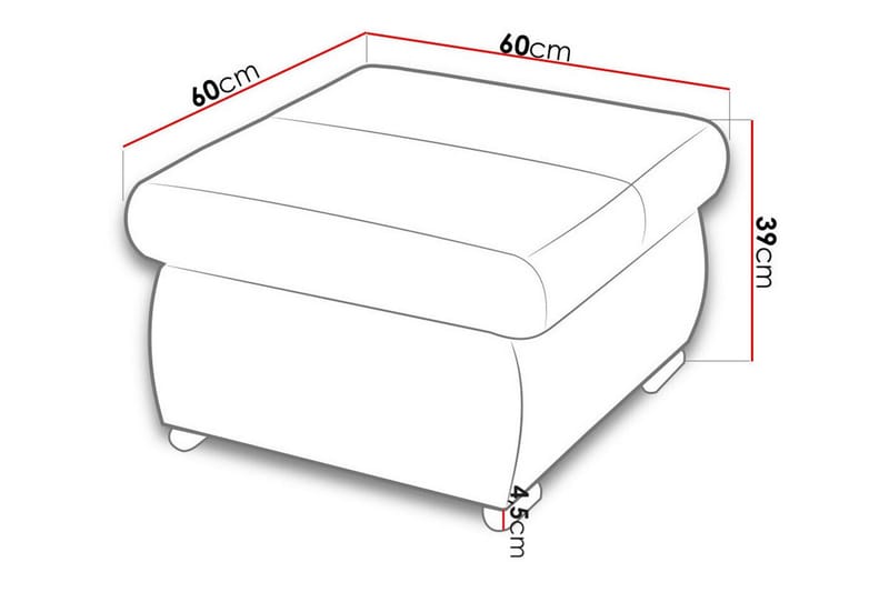 Fotpall Cerys 60 cm - Möbler - Fåtölj & stolar - Pall & puff - Fotpallar