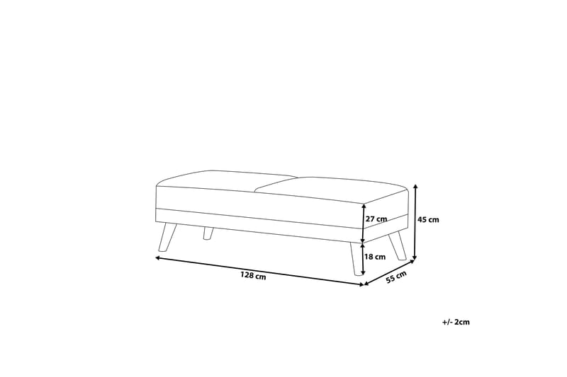 Fotpall Florli 55|128 cm - Grå - Möbler - Fåtölj & stolar - Pall & puff - Fotpallar