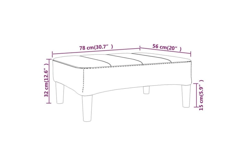 Fotpall grön 78x56x32 cm tyg - Grön - Möbler - Fåtölj & stolar - Pall & puff - Fotpallar