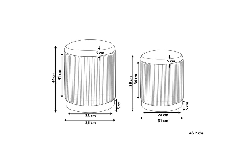 Fotpall Mangin med Förvaring 2-pack - Vit - Möbler - Fåtölj & stolar - Pall & puff - Fotpallar