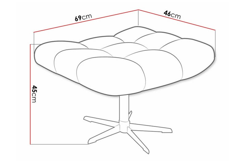 Fotpall Rathkeale 46 cm - Möbler - Fåtölj & stolar - Pall & puff - Fotpallar