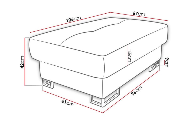 Fotpall Reginia 67 cm - Möbler - Fåtölj & stolar - Pall & puff - Fotpallar